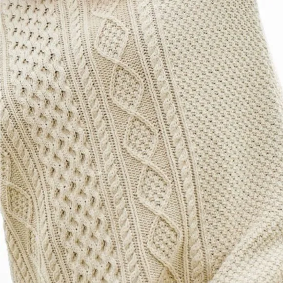 LL Bean Signature Cotton mauve Fisherman Tunic Sweater - Picture 5 of 8